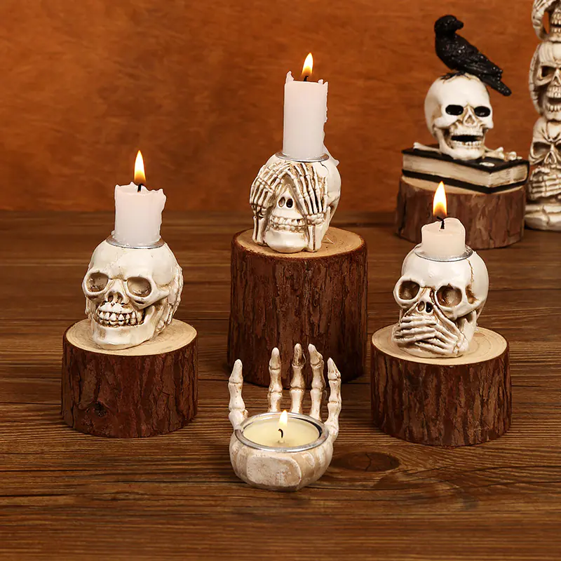 Day of the Dead Skull Resin Ornament for Home Decor (4)